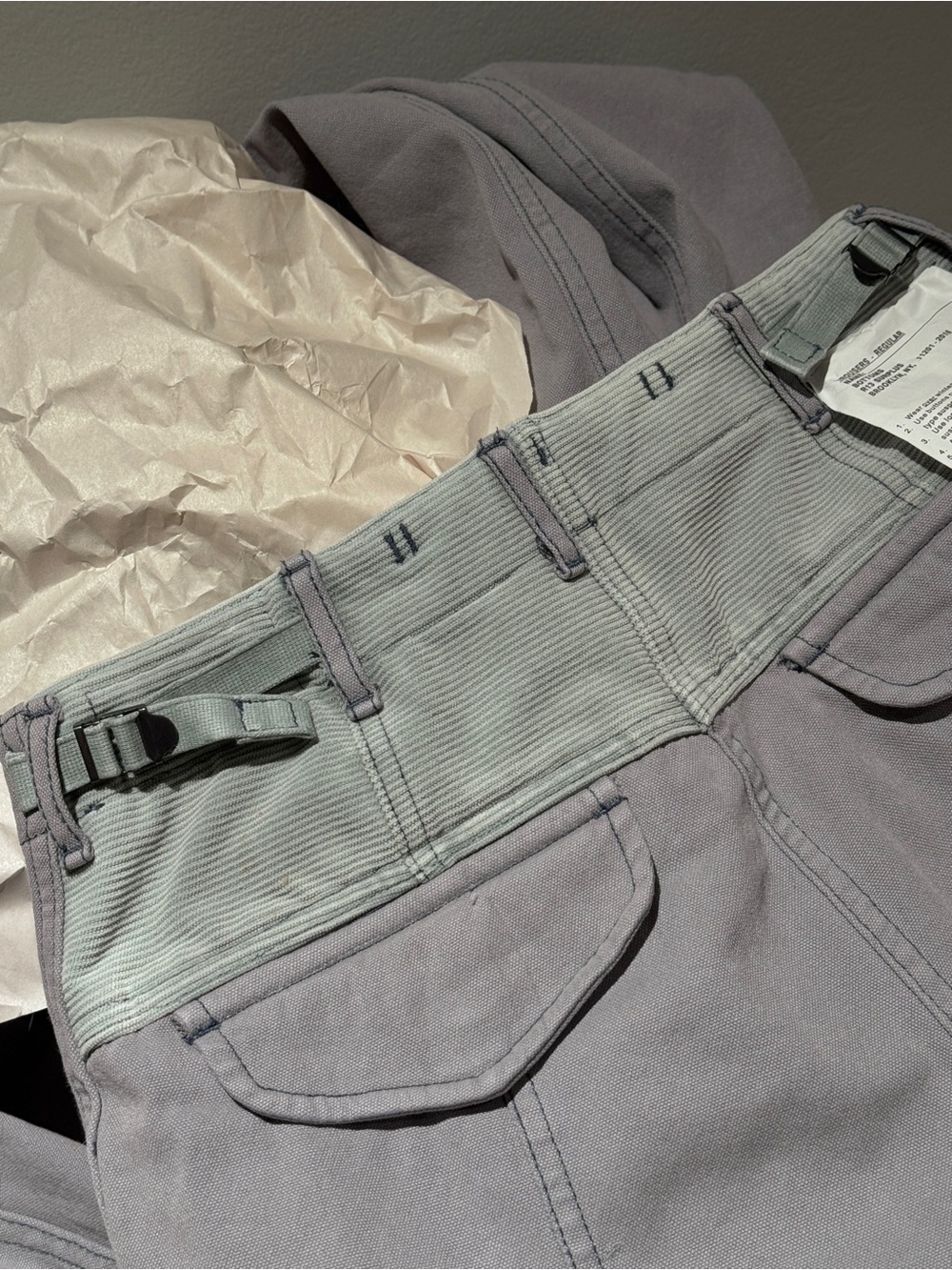 R13 CROPPED CARGO Faded Steel Blue Canvas - Picture 11 of 16